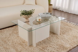 Nordure Vetrino - Mesa de centro Blanco madera